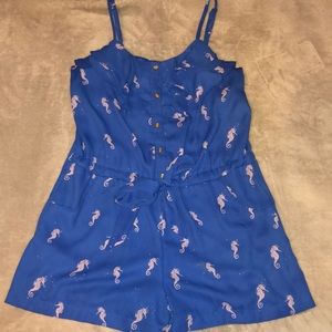 Blue seahorse Romper